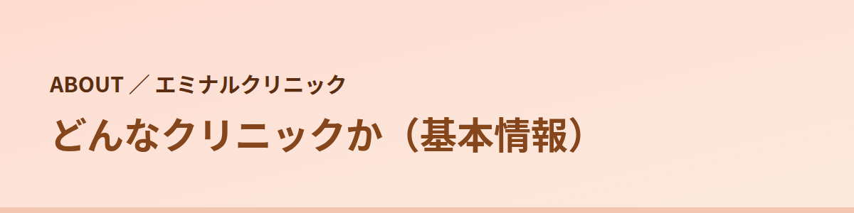 エミナルクリニックはどんなクリニックか（基本情報）