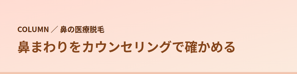 鼻まわりをカウンセリングで確かめる