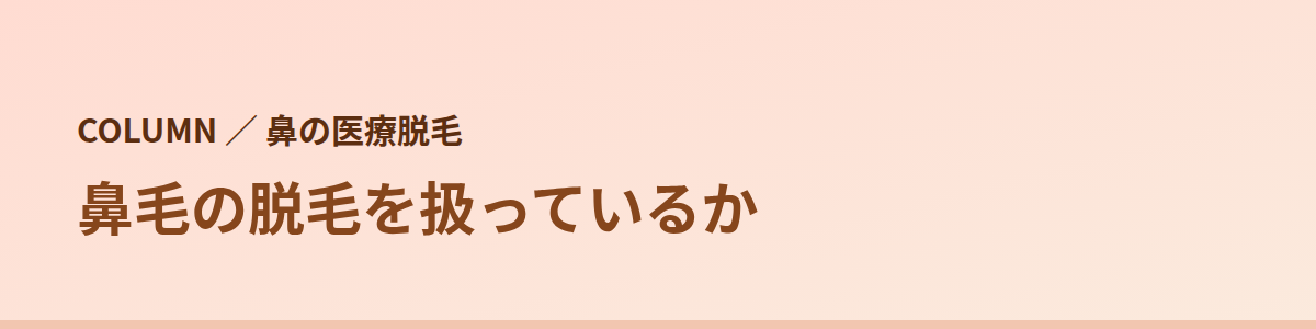 鼻毛の脱毛を扱っているか