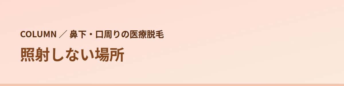 照射しない場所|唇・小鼻のきわ