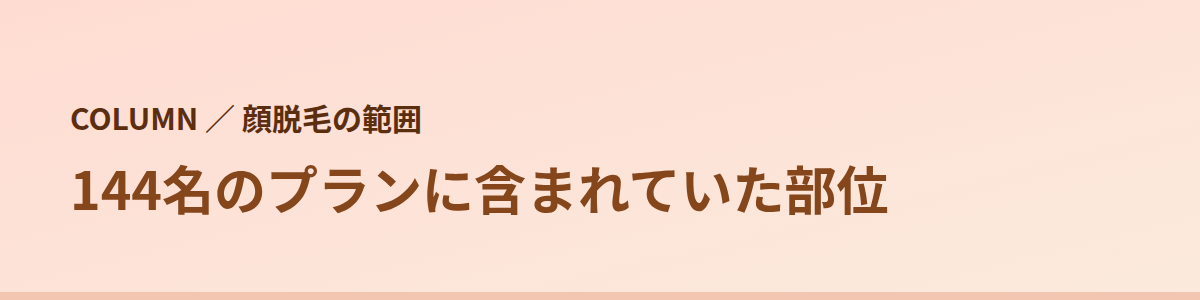 144名のプランに含まれていた部位