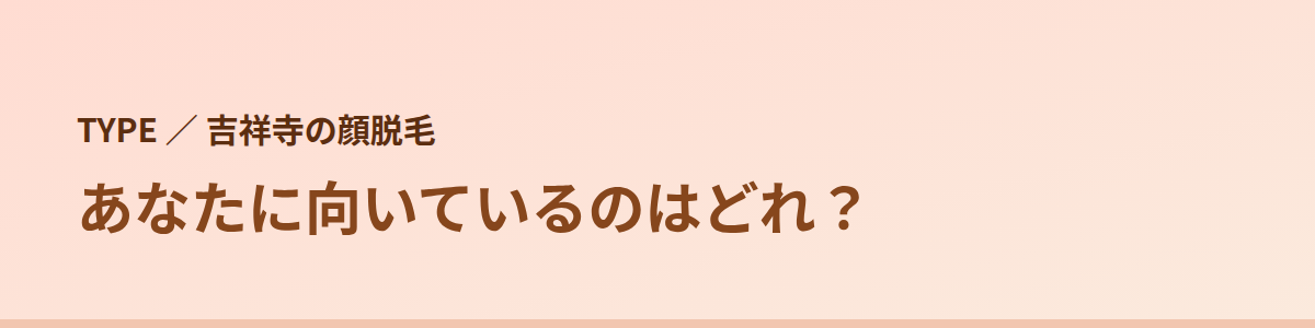 あなたに向いているのはどれ？タイプ別に見る