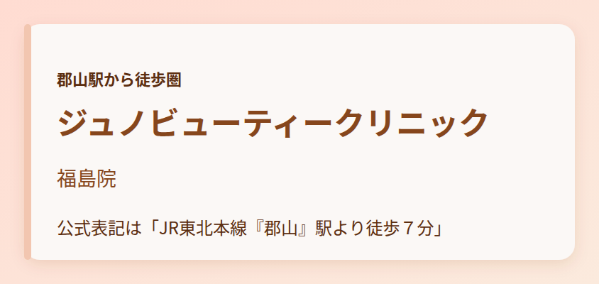 ジュノビューティークリニック 福島院