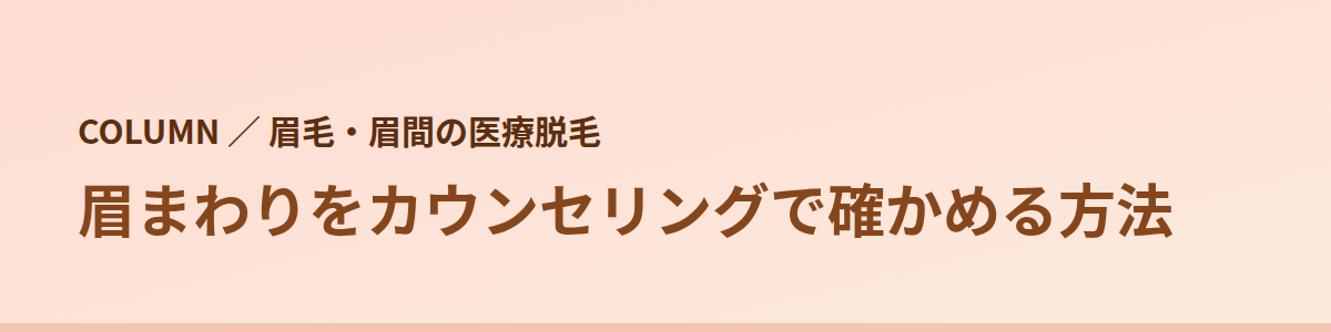 眉まわりをカウンセリングで確かめる方法