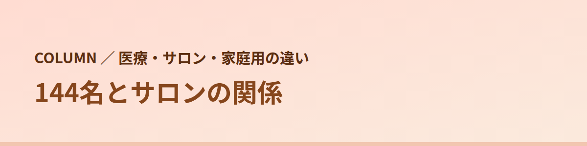 144名のうち22.9%はサロンから医療に乗り換えていた