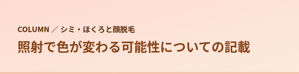 照射で色が変わる可能性についての記載