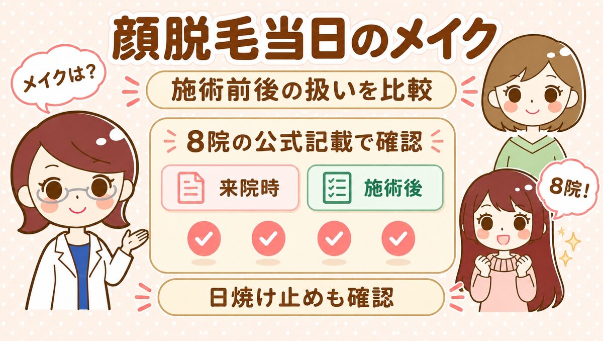 顔脱毛当日のメイク|すがおラボ アイキャッチ